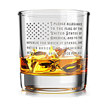 Image of Old Southern Brass Pledge of Allegiance American Flag Whiskey Glass
