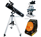 Image of 3-PC Astronomy and Biology Science Gift Package - Konus Campus 1000x Biological Microscope 5326, Bushnell 3" Telescope 789669, Solarscope 04P101