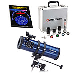 Image of 3-PC Bright Star Astronomy Gift Package - Tasco 1000x114mm Galaxsee Reflector Telescope, Celestron 1.25" Eyepiece and Filter Kit, Celestron Sky Maps