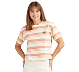 Image of Body Glove Royal Hawaiian Striped Relaxed Fit Crop T-Shirt - Mango 409CBDB8