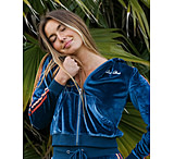 Image of Body Glove Seasons Change Velour Cropped Zip-Up Jacket - Navy 32767F08