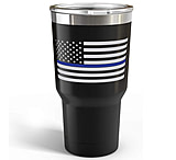 Image of Old Southern Brass Thin Blue Line American Flag Double Wall 30oz Travel Tumbler Mug