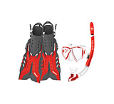 Image of Body Glove Passage Mask/Snorkel/Fin Snorkeling Set - Red/White EDCAF8AF