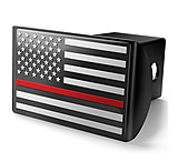 Image of Old Southern Brass Thin Red Line Firefighter American Flag 2 Trailer Hitch Cover