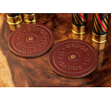 Image of Old Southern Brass 12 Gauge Style Leather Coasters, Set of 2