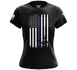Image of We the People Holsters American Flag Thin Blue Line Short Sleeve Shirt - Women's