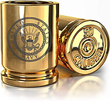 Image of Old Southern Brass U.S. Navy Gold 50 Cal Shot Glass Set of 2