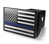 Image of Old Southern Brass Thin Blue Line Police Flag Hitch Cover