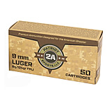 Patriot Sports, USA 9mm Luger 124 Grain Full Metal Jacket Brass Cased Pistol Ammunition