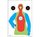 Image of Action Target B-21E High Visibility Fluorescent Silhouette w/Handgun Indoor Target 100 Per Case