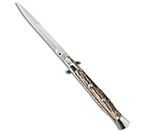 Image of A.G.A. Campolin AGA Campolin 13 Picklock Automatic Italian Stiletto Stag Horn 6 Satin Bayo 70D76F83