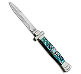 Image of A.G.A. Campolin AGA Campolin 9 Maltese Cross Bayonet Italian Stiletto Knife Abalone 4 Satin E3E8F39C