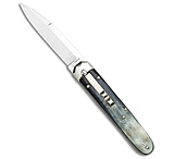 Image of A.G.A. Campolin AGA Campolin Baron Automatic Knife Dark Horn 3.75 Satin 6A122C27