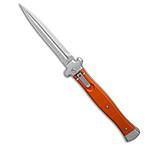 Image of A.G.A. Campolin AGA Campolin Zero+ Dagger Leverlock Automatic Knife Orange Al 4.6 Satin 187226F3