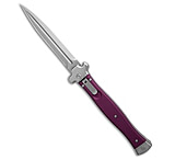 Image of A.G.A. Campolin AGA Campolin Zero+ Dagger Leverlock Automatic Knife Purple Aluminum 4.6 Satin 7649A4FA