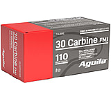 Aguila Ammunition .30 Carbine 110 Grain Full Metal Jacket, Brass Case, Rifle Ammo, 50 Rounds, 1E302110