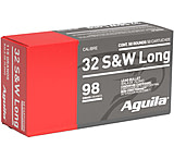 Aguila Ammunition .32 S&amp;W Long 98 Grain Lead Round Nose Brass Cased Pistol Ammo, 50 Rounds, 1E322340