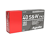 Aguila Ammunition .40 S&amp;W 180 Grain FMJ Brass Cased Pistol Ammunition