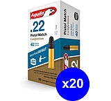 Aguila Ammunition Pistol Match .22 Long Rifle Solid Point 40 Grain Brass Cased Ammunition