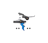 Airborne Arms Geronimo Trigger System, Extended Reach Talon, AR-9/ AR-10/ AR-15, 3-4 lb Pull Weights, Ambidextrous, Curved, Blue, Extended, ABN-AAGT-CMU1