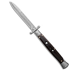Image of AKC 11 Italian Stiletto Swinguard Automatic Ebony 5 Damascus Bayo E5D43448