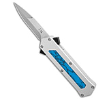 Image of AKC F-14 D/A Bayonet OTF Automatic Knife Aluminum/Turquoise 2.4 Satin 30FFC949