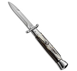 Image of AKC Swinguard 9 Automatic Italian Stiletto Brazilian Horn 4 Satin Bayonet E8E9210A