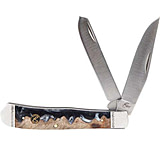 Image of American Buffalo Knife Abkt Roper Lahar Series 2blade Trapper 3.25&quot; Wood Resin Hndl