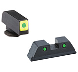 Image of Ameriglo CAP LE Tritium Sight Set Glock 42/43 Green Front With Luminescent Green Square Outline Green Rear Horizontal Line GL-672