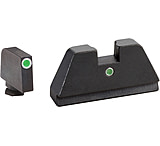 Image of AmeriGlo Glock 2XL Tritium Night Sight Suppressor/Optic Height Set, Tall Green Tritium 3 dot sight set black outlines