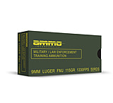 Ammo, Inc. Military/Law Enforcement Training 9mm Luger 115 grain Full Metal Jacket Brass Cased Pistol Ammunition