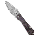 Image of Arcform Theory Frame Lock Knife Purple Haze Fat Carbon 3.5 Damasteel B96D4547