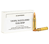 Armscor Precision Inc Match Proof 5.56x45mm NATO 52 Grain Boat-Tail Hollow Point Brass Cased Centerfire Rifle Ammunition