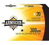 Image of Armscor Precision Inc USA .308 Winchester 168 Grain Hollow Point Boat Tail Brass Cased Rifle Ammunition