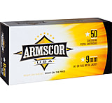 Armscor Precision Inc USA 9mm Luger 147 Grain Full Metal Jacket Brass Cased Pistol Ammunition