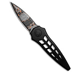 Image of Asheville Steel Paragon Warlock Enchanter Knife Skeletonized Black Al 3.8 Baker Forge RD Dam 1492D469