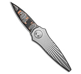 Image of Asheville Steel Paragon Warlock Knife Star Burst Ti Sorcerers Grind 3.9 Baker Forge RD Dam 1E325A55