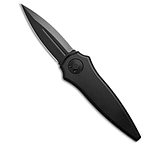 Image of Asheville Steel Paragon Warlock-X Folding Knife Smooth Black Aluminum 3.9 Black 1-Groove E6C2839D