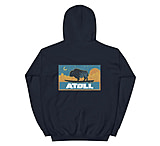 Image of Atoll Board Co Atoll Boards Hand Drawn Tahoe Sunset Logo Pullover Hoodie - Navy, L - Navy,L 353F0387