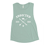 Image of Atoll Board Co Ladies' Muscle Tank with Addicted to Paddle Boarding Graphic - Dusty Blue, S - Dusty Blue,S 1EEC8911