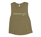 Image of Atoll Board Co Ladies' Muscle Tank with Atoll Fin Graphic - Heather Olive, L - Heather Olive,L F56393EE
