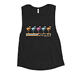Image of Atoll Board Co Ladies' Muscle Tank with Atoll Flamingo Graphic - Black Heather, L - Black Heather,L C544CC57