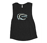 Image of Atoll Board Co Ladies' Muscle Tank with Atoll Island Graphic - Black Heather, L - Black Heather,L C2D10772