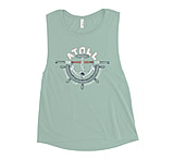 Image of Atoll Board Co Ladies' Muscle Tank with Atoll Nautical Graphic - Dusty Blue, L - Dusty Blue,L 3C38C959