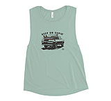 Image of Atoll Board Co Ladies' Muscle Tank with Atoll Paddle Board Truck Graphic - Dusty Blue, XL - Dusty Blue,XL 5E7B6390