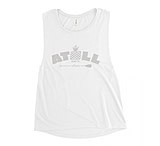 Image of Atoll Board Co Ladies' Muscle Tank with Atoll Vibes Pineapple Graphic - White, S - White,S B4943B48