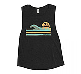 Image of Atoll Board Co Ladies' Muscle Tank with Atoll Wave Graphic - Black Heather, S - Black Heather,S 25A3F988