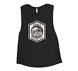 Image of Atoll Board Co Ladies' Muscle Tank with Atoll Wave Graphic - Black Heather, L - Black Heather,L 034584B0