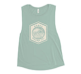 Image of Atoll Board Co Ladies' Muscle Tank with Atoll Wave Graphic - Dusty Blue, 2XL - Dusty Blue,2XL 5D3F10A8