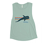 Image of Atoll Board Co Ladies' Muscle Tank with Atoll Whale Shark Graphic - Dusty Blue, S - Dusty Blue,S 9A6188BC